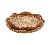 Hhmmei2024-23 Cesta de frutas Platos for servir con borde festoneado, bandeja multiusos for aperitivos y frutas, organizador decorativo de mesa Cesta de frutas y verduras