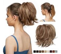 Hhmmei2024-23 Extensión de Cola de Caballo Postizo de Pelo, moño, Pelo Rubio Falso, coleta Falsa for Mujer, Clip de Garra sintético DIY en extensión de Cola de Caballo Extensiones de Pelo(60)