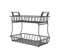 Hhmmei2024-23 Frutero Cesta de frutas 2 niveles, cuenco verduras for encimera cocina, almacenamiento alambre Metal, soporte for, organizador Cesta de frutas
