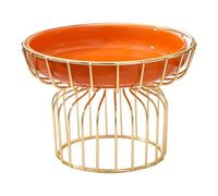 Hhmmei2024-23 Frutero Cesta de frutas dorada, bandeja almacenamiento dos capas, cerámica cocina, refrigerio desmontable, galletas, dulces, estante for postres Cesta de frutas(Pequeño)