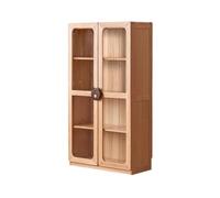 Hhmmei2024-23 Librería Bonita librería for el hogar, Sala de Estar, Vitrina pie, Armario Almacenamiento, Montaje en Pared, Puertas Dobles Vidrio Organizador de Almacenamiento(Medio)