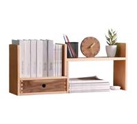 Hhmmei2024-23 Librería Estantería de Escritorio Ajustable Simple, Estante Organizador retráctil Madera con cajones, for el hogar, Oficina, Estudio, Soporte exhibición Organizador de Almacenamiento