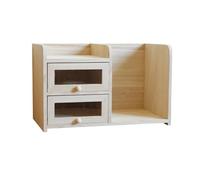 Hhmmei2024-23 Librería Estantería de Escritorio pequeña Madera, Organizador Oficina con 2 cajones, Estante exhibición for Almacenamiento Archivos, for, hogar y Escuela Organizador de Almacenamiento