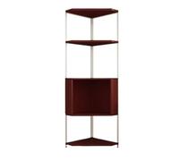 Hhmmei2024-23 Librería Gabinete Triangular de la Esquina Sala Estar del Estante Madera sólida múltiples Capas Organizador de Almacenamiento(Red,Pequeño)