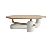 Hhmmei2024-23 Mesa de Centro Mesa Auxiliar Redonda for Centro, Moderna y Decorativa, for Sala de Estar, con Base Madera Texturizada Multifuncional Mesa Auxiliar para sofá(Grande)
