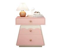 Hhmmei2024-23 Mesita de Noche Esta mesita de Noche for Dormitorio Presenta un diseño Compacto con Estilo Vintage Mesas auxiliares(Pink,Grande)