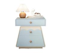 Hhmmei2024-23 Mesita de Noche Esta mesita de Noche for Dormitorio Presenta un diseño Compacto con Estilo Vintage Mesas auxiliares(Blue,Medio)