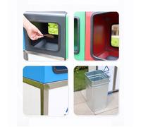 Hhmmei2024-23 Muebles de jardín al aire libre Papelera metálica esmaltada for exteriores, comercial y pública. bote de basura(Negro)