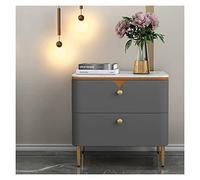 Hhmmei2024-23 Multifuncional Mesita de Noche Moderna de Madera, Mesa Auxiliar con 2 cajones, mesitas de Noche for Oficina, Sala de Estar, Dormitorio (Gris Oscuro) con Almacenamiento(L35xD40xH51cm)