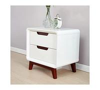 Hhmmei2024-23 Multifuncional Mesitas de Noche, Cajones de Noche, Mesita de Noche con 2 Cajones y Guías de Metal, Color Blanco. Tamaño: Alto 51 x Ancho 50,5 x Fondo 39 cm con Almacenamiento