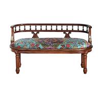 Hhmmei2024-23 Patio Banco de Estilo Rústico Americano, Silla de Ocio for Sala de Estar con Balcón de 2 Plazas con Respaldo y Cojín, Sillón de Sofá con Estructura de Madera Vintage de 47,2" Exterior