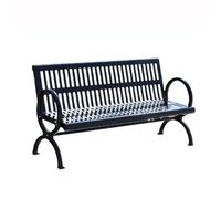 Hhmmei2024-23 Patio Banco de Exterior con Respaldo Acero Inoxidable for Varias Personas, Banco Parque 1,5/1,8 Metros Exterior(Medio)