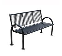 Hhmmei2024-23 Patio Banco de Exterior galvanizado con Respaldo for Varias Personas Exterior(Negro)