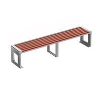 Hhmmei2024-23 Patio Versión extendida Que Puede Fijar Bancos al Aire Libre en el Suelo Asientos de Madera Parque Acero Inoxidable Exterior