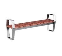 Hhmmei2024-23 Silla de banco para patio al aire libre, banco de parque al aire libre sin respaldo, asiento de ocio al aire libre con patas y reposabrazos de acero para patio, piscina, jardín, césped