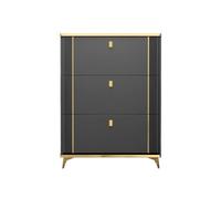 Hhmmei2024-23 Zapatero Zapatero Moderno y Elegante de Color Negro con 3 cajones abatibles, Almacenamiento Oculto Abierto Independiente, Entrada Gabinete de Almacenamiento de Zapatos