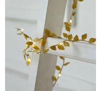 HHMTAKA Guirnalda de 50 luces LED de 5 m con luces de hadas, funciona con pilas, guirnalda de luces blancas cálidas para el hogar, cocina, jardín, oficina, boda, decoración de pared (dorado)