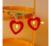HHMTAKA Guirnalda de luces de madera blanca cálida, 3 m, 2 LED, USB, para el día de San Valentín, boda, día de la madre, aniversario, decoración, decoración de interiores (rojo)