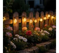 HHMTAKA Guirnalda de luces solares para exteriores, impermeables, 50 LED, luces solares de jardín, 8 modos, 9.5 m/31 pies, para interiores y exteriores, para jardín, patio, hogar, fiestas de Navidad