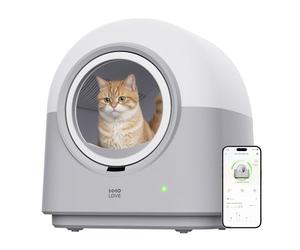 HHOLOVE TYPro - Caja de arena para gatos autolimpiante automática manos libres, robot inteligente autolimpiante para múltiples gatos con control de aplicación, segura con bolsas de basura y