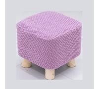 HHONGWYT Elástica Funda Otomana Cuadrada Pequeño 25~30cm x15~18cm Terciopelo Sarga Funda Puff Cuadrado Funda Reposapiés Cubre Puff Cuadrado Sofá Taburete Protector Lavable,Light Purple,2 Pieces