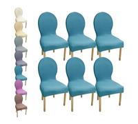 HHONGWYT Fundas Sillas Comedor Respaldo Redondo Altura 51CM Elasticas Fundas Sillas Cocina No Universales para Silla Madera Respaldo Ovalado Dining Room Chair Covers Cubiertas Sillas,A11,6PCS