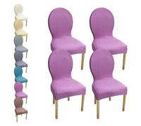 HHONGWYT Fundas Sillas Comedor Respaldo Redondo Altura 51CM Elasticas Fundas Sillas Cocina No Universales para Silla Madera Respaldo Ovalado Dining Room Chair Covers Cubiertas Sillas,A13,4PCS