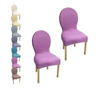 HHONGWYT Fundas Sillas Comedor Respaldo Redondo Altura 51CM Elasticas Fundas Sillas Cocina No Universales para Silla Madera Respaldo Ovalado Dining Room Chair Covers Cubiertas Sillas,A13,2PCS