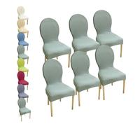 HHONGWYT Fundas Sillas Comedor Respaldo Redondo Altura 51CM Elasticas Fundas Sillas Cocina No Universales para Silla Madera Respaldo Ovalado Dining Room Chair Covers Cubiertas Sillas,A9,6PCS