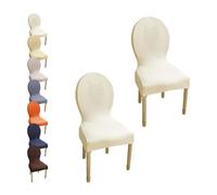 HHONGWYT Fundas Sillas Comedor Respaldo Redondo Altura 51CM Elasticas Fundas Sillas Cocina No Universales para Silla Madera Respaldo Ovalado Dining Room Chair Covers Cubiertas Sillas,A1,2PCS