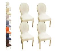 HHONGWYT Fundas Sillas Comedor Respaldo Redondo Altura 51CM Elasticas Fundas Sillas Cocina No Universales para Silla Madera Respaldo Ovalado Dining Room Chair Covers Cubiertas Sillas,A1,4PCS