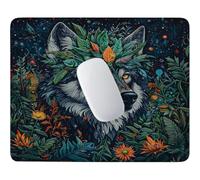 HHQGOUYG Gaming Alfombrilla de Ratón Lobo y Hojas 24 x 20 cm u-542