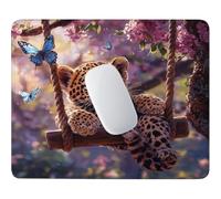 HHQGOUYG Leopardo en Columpio Alfombrilla de Ratón Pequeña 24 x 20 cm y-55