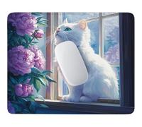 HHQGOUYG Peonía y Gatito Alfombrilla de Ratón Pequeña 40 x 30 cm y-678