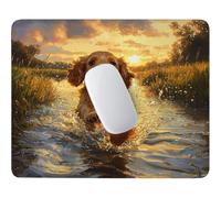 HHQGOUYG Perro Junto al río Alfombrilla de Ratón Pequeña 24 x 20 cm y-241