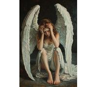 HHQGOUYG Pintar por Numeros, Pintura por Números Adultos Ángel, Kit de Pintura al óleo de Lienzo DIY para con Pinceles, Cuadros por Numeros Pigmento Acrílico, Ideal para Principiantes 50x75cm i-851