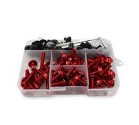 HHRDYY 195 Tornillos para Carenado De Motocicleta para Aprilia GPR250R APR250 RS660 RS125 RS250 Tuono Kit Completo Fijación para Carrocería Tornillos De Fijación Parabrisas(Rojo)