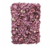 HHRJNUST de Pared Flores Artificiales Rosa Jardín Muro Floral Fondo Fotográfico Panel Verde Montaje Sencillo para Crear Estiloso Adecuado para Bodas Fiestas, Púrpura Oscuro