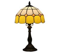 HHRLCH 10 Inch Table Lamp,Mediterranean Stained Glass Desk Lamp,Living Room Bedroom Decoration Bedside Lamps, MAX40W