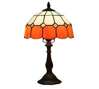 HHRLCH 10 Inch Table Lamp,Mediterranean Stained Glass Desk Lamp,Living Room Bedroom Decoration Bedside Lamps, MAX40W
