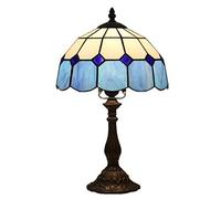 HHRLCH 10 Inch Table Lamp,Mediterranean Stained Glass Desk Lamp,Living Room Bedroom Decoration Bedside Lamps, MAX40W
