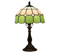 HHRLCH 10 Inch Table Lamp,Mediterranean Stained Glass Desk Lamp,Living Room Bedroom Decoration Bedside Lamps, MAX40W
