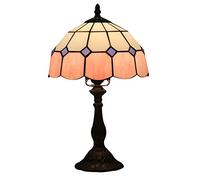 HHRLCH 10 Inch Table Lamp,Mediterranean Stained Glass Desk Lamp,Living Room Bedroom Decoration Bedside Lamps, MAX40W