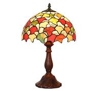 HHRLCH 12 Inch Table Lamp Vintage Stained Glass Shade Bedside Lamp 1 Light Antique Decoration Reading Desk Lamp for Bedroom Living Room Study Night Light 30 * 48CM 2