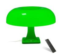 HHRLCH 12W Dimmable Mushroom Table Lamp with Remote Control - 3 Color Temperatures Memory Function Acrylic Shade Reading Lamp for Bedroom Living Room Office - White