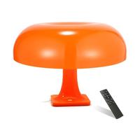 HHRLCH 12W Dimmable Mushroom Table Lamp with Remote Control - 3 Color Temperatures Memory Function Acrylic Shade Reading Lamp for Bedroom Living Room Office - White