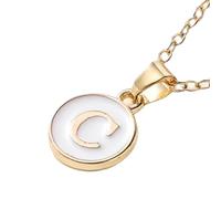 HHRLCH 14K Gold Filled Alphabet Necklace For Women and Men, 26 Initials Charm Necklace Alphabet A B C D E F G H I J Letter Pendant Choker Necklaces Alphabet Jewelry, Bubble Necklace Letter Charms