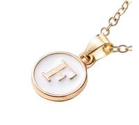 HHRLCH 14K Gold Filled Alphabet Necklace For Women and Men, 26 Initials Charm Necklace Alphabet A B C D E F G H I J Letter Pendant Choker Necklaces Alphabet Jewelry, Bubble Necklace Letter Charms