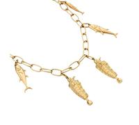 HHRLCH 14K Gold Filled Beach Charm Necklace For Women and Men, Palm Red Chili Heart Charms Pendant Necklace, Cowboy Shell Necklace Summer Beach Cool Charm, Blue Natural Stone Star Necklace