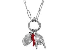 HHRLCH 14K Gold Filled Beach Charm Necklace For Women and Men, Palm Red Chili Heart Charms Pendant Necklace, Cowboy Shell Necklace Summer Beach Cool Charm, Blue Natural Stone Star Necklace